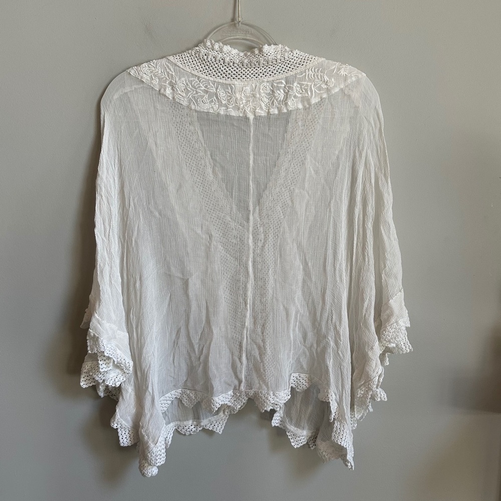 Anthropologie Maeve Neriah White Top kimono - Picture 6 of 7